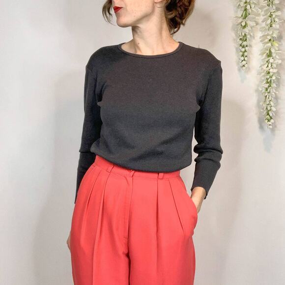 RALPH LAUREN BLACK LABEL long sleeve knit sweater top VSCO minimalist 2670 - Picture 1 of 15
